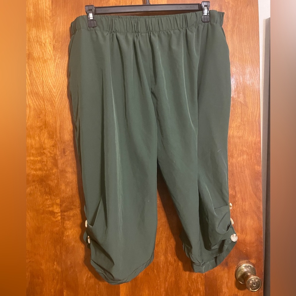 SHEIN Dark Green Elastic Waist Pants